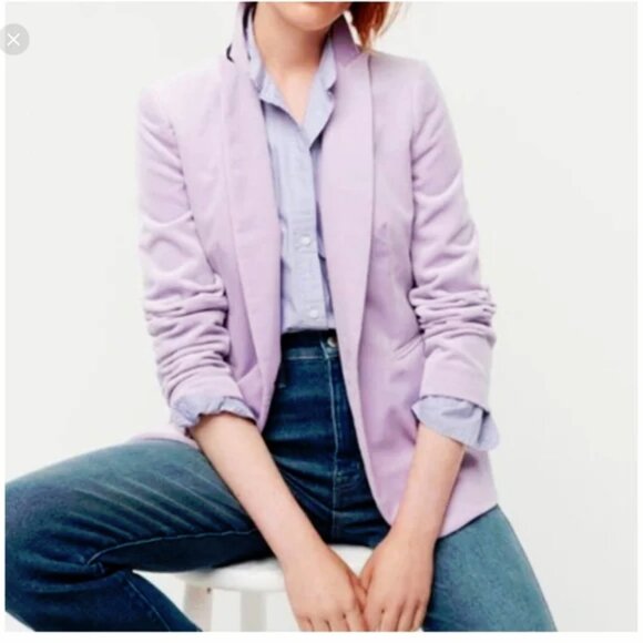 J. Crew Parke Lavender Velvet Blazer Jacket 6 - Picture 1 of 12